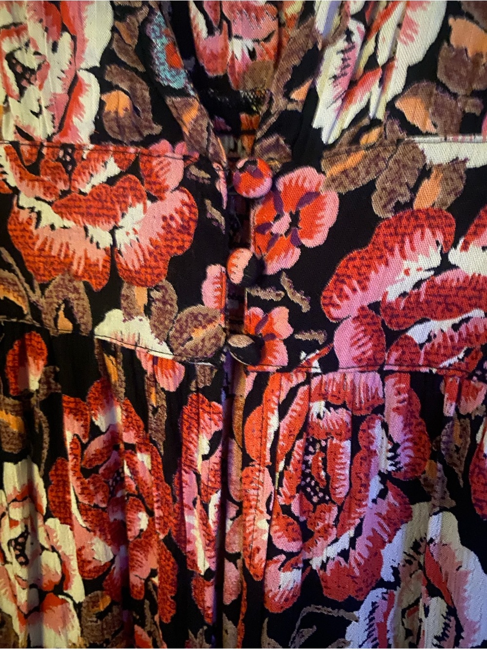 Angie - Floral Paisley Long Sleeve Maxi Duster size medium - Picture 5 of 8